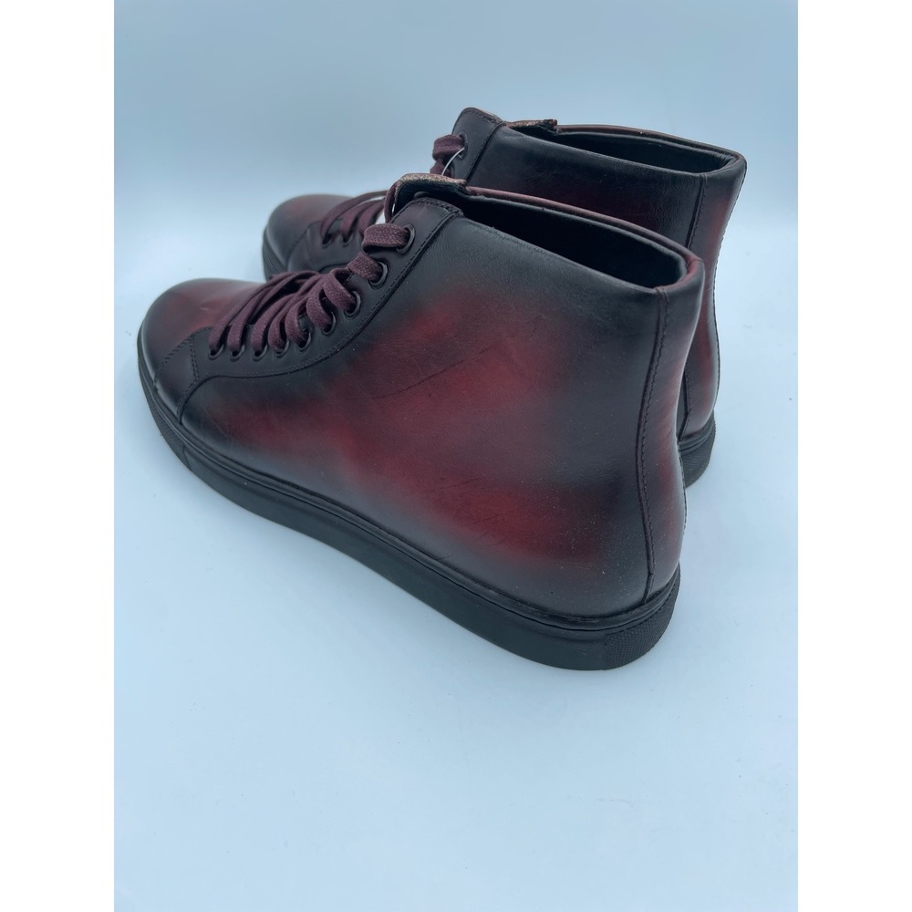 Belvedere David Mens Antique Burgundy Leather High Top Sneakers Shoes 8 D Brazil - Picture 3 of 7